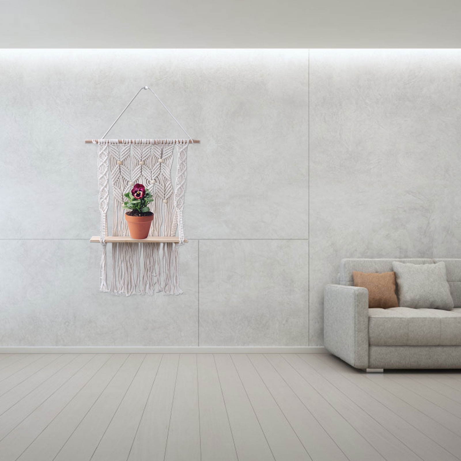 1 Pc Cotton Tapestry Woven Wall Hanging Decor DIY Wall Shelf (Assorted Color)