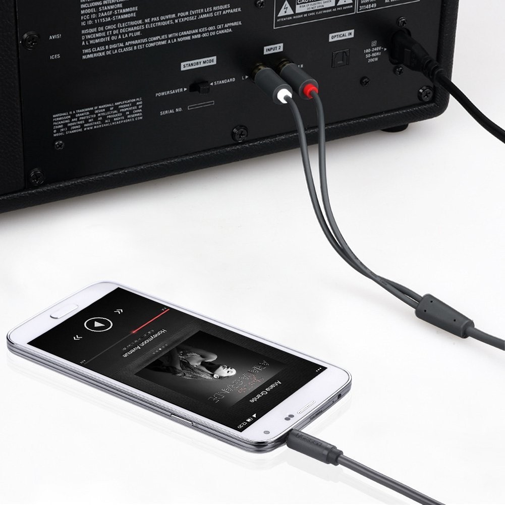 3.5mm to 2RCA converter cable,Premium 3.5mm Male to 2RCA Female Stereo Audio Cable Gold Plated for Smartphones, MP3, Tablets, Home Theater,0.8ft/25cm (10547)