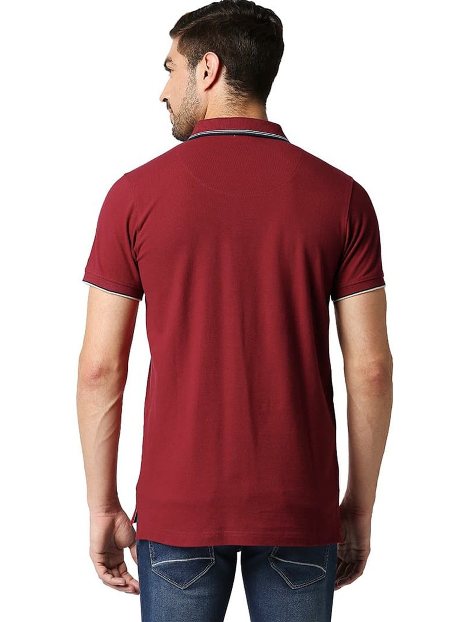Basics Rhubarb Cotton Muscle Fit Polo T-Shirt