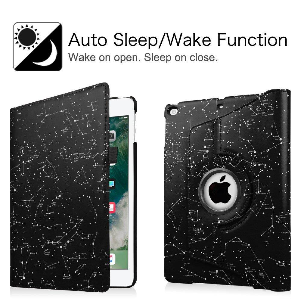 Fintie iPad 9.7 inch 2018 2017 / iPad Air Case - 360 Degree Rotating Stand Protective Cover with Auto Sleep Wake for Apple iPad 9.7" (6th Gen, 5th Gen) / iPad Air 2013 Model, Constellation