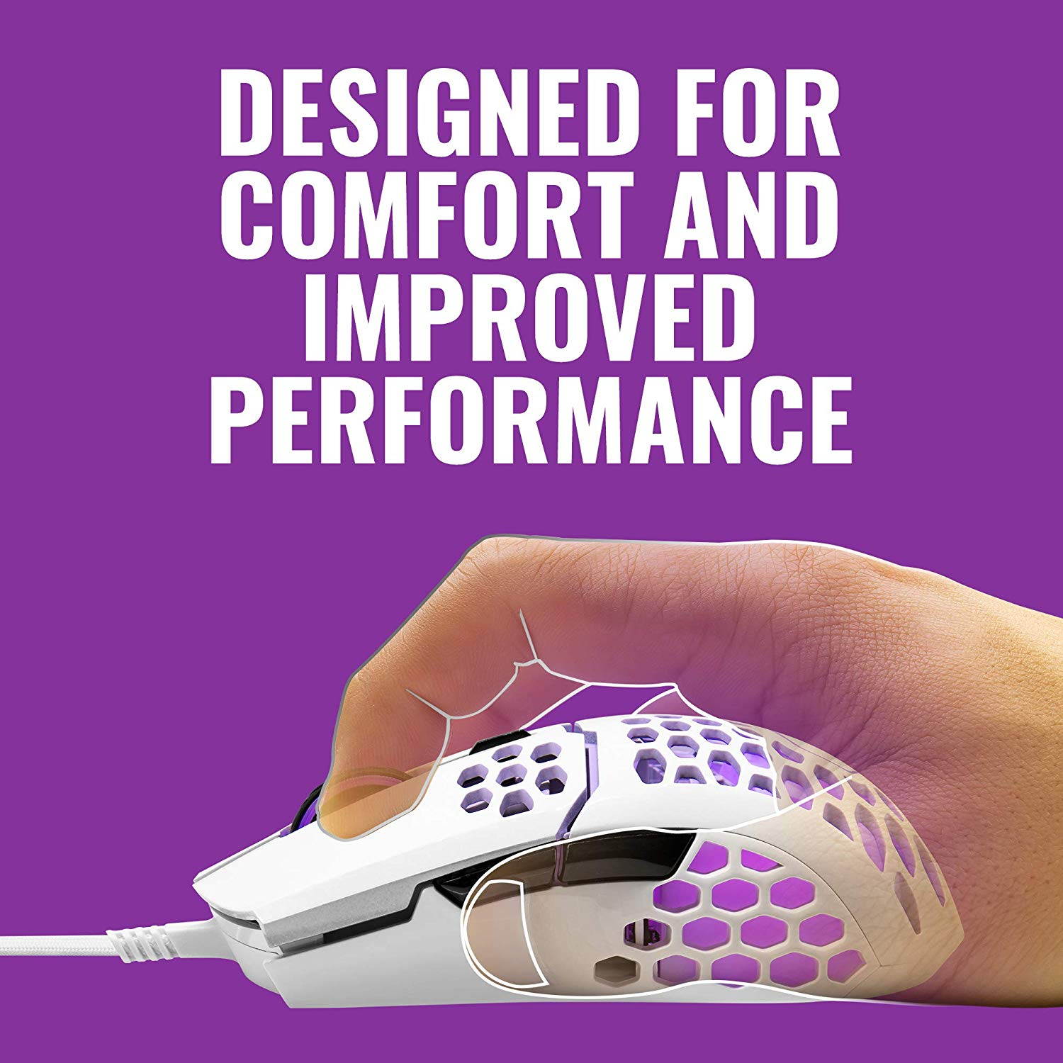 Cooler Master MM710 53G Gaming Mouse with Lightweight Honeycomb Shell with MPA-MP860-OSA-N1 Dual-Sided Gaming Mouse Pad with RGB Illumination