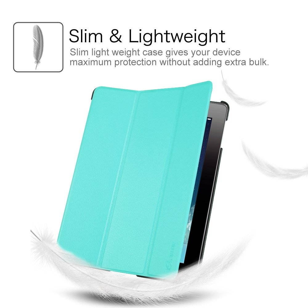 Fintie iPad 2/3/4 Case - Lightweight Slim Tri-Fold Smart Stand Cover Protector Supports Auto Wake/Sleep for iPad 4th Generation with Retina Display, iPad 3 & iPad 2 - Blue