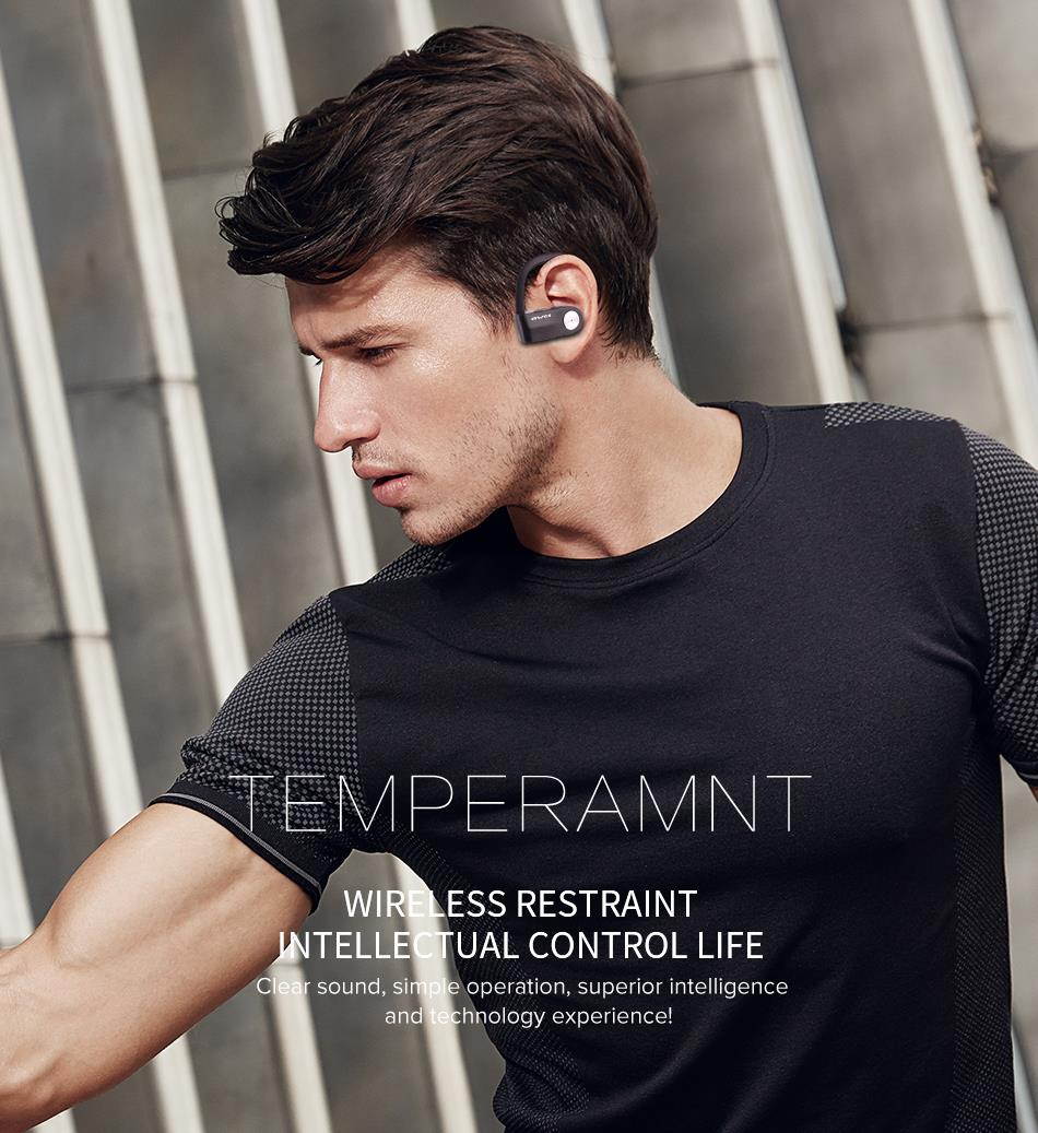 AWEI T2 Wireless Bluetooth Earphone TWS Stereo Headset Cordless Ecouteur for Phone Auriculares With Microphone Bluetooth V4.2 (Red)