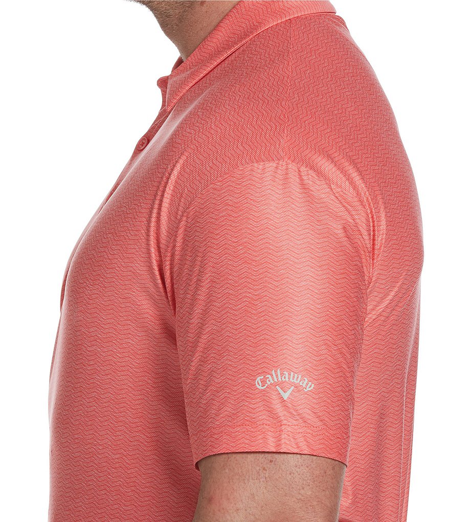 Callaway Big & Tall Geo Solid Print Stretch Short-Sleeve Polo Shirt
