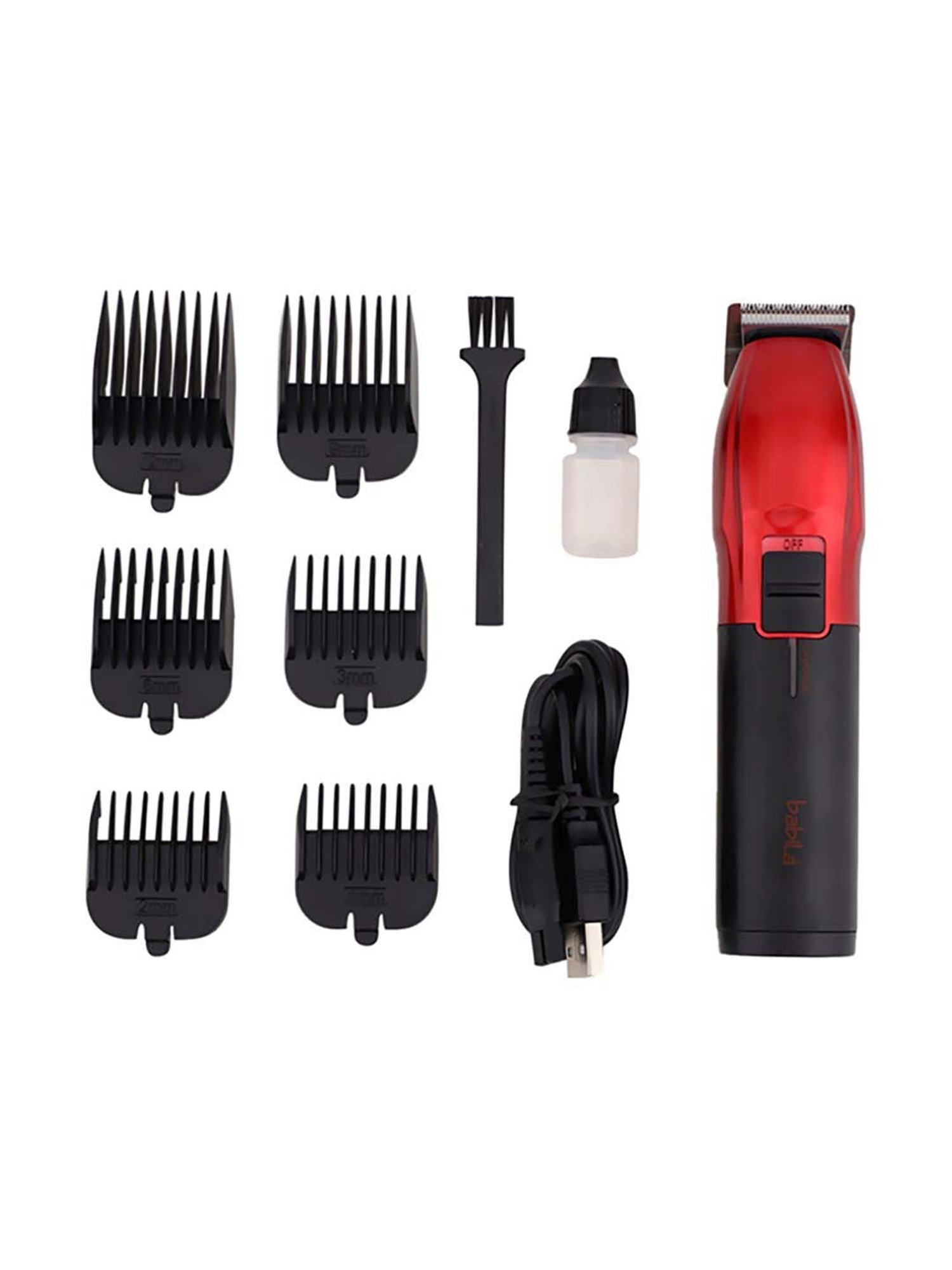 Babila BBT-E59 Hunk Beard Corded and Cordless Trimmer - 45 Mins Runtime (Red)