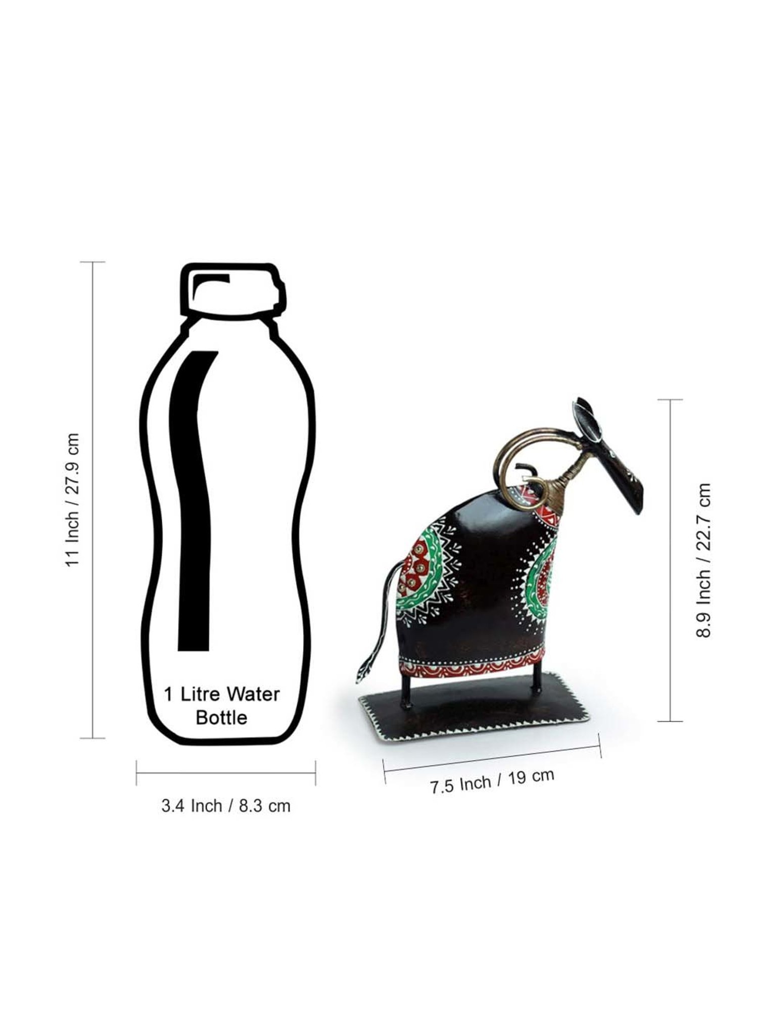 ExclusiveLane 'Festive Oxen' Black Iron Decorative Showpiece - Set of 2