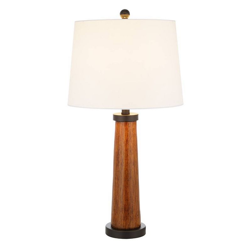 27.5" Wood Table Lamp Matte Black (Includes LED Light Bulb) - Cresswell Lighting