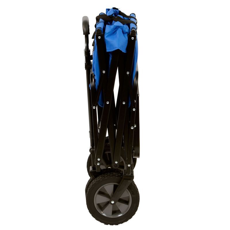 Mac Sports Folding Outdoor Garden Utility Wagon Cart w/ Table (1 Red, 1 Blue)