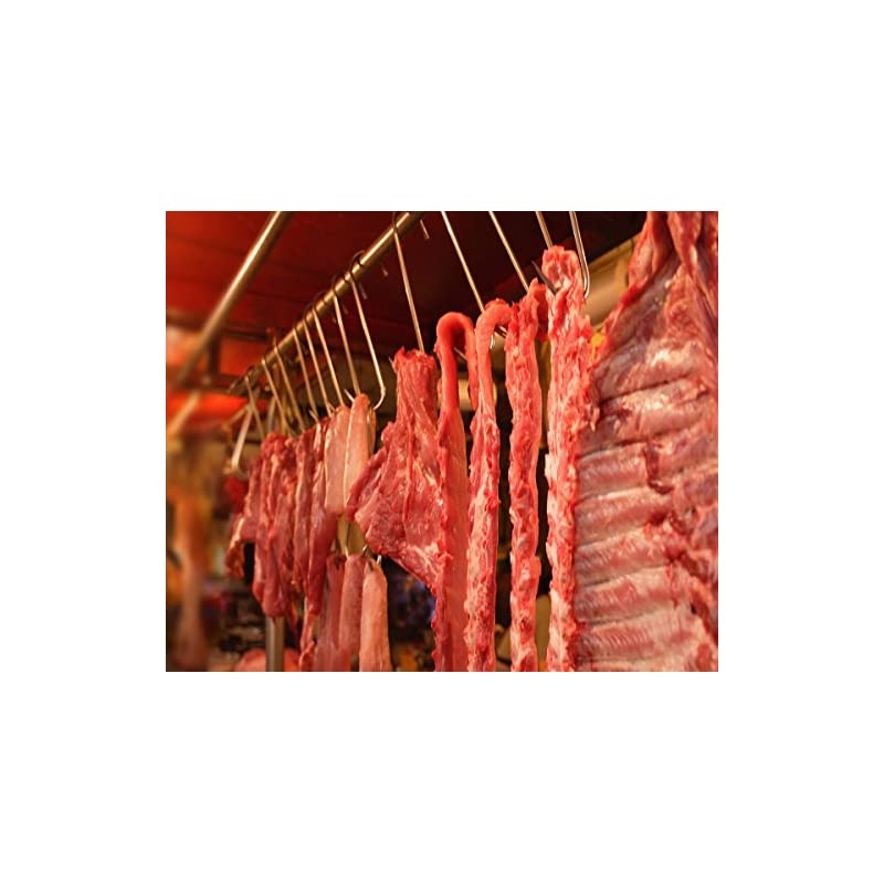 Meat Hooks 6 Inch 4mm S-Hook Stainless Steel Meat Processing Butcher Hook Pot Hooks (6 Inch)