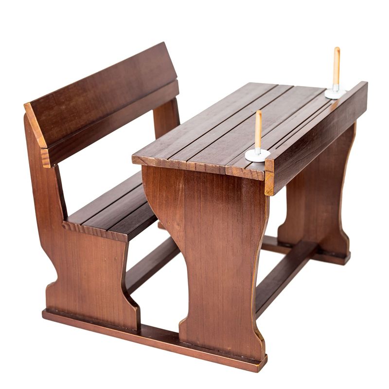 Little House Antique Style School Desk, Ink Wells & Pens Fits Two 18" Dolls