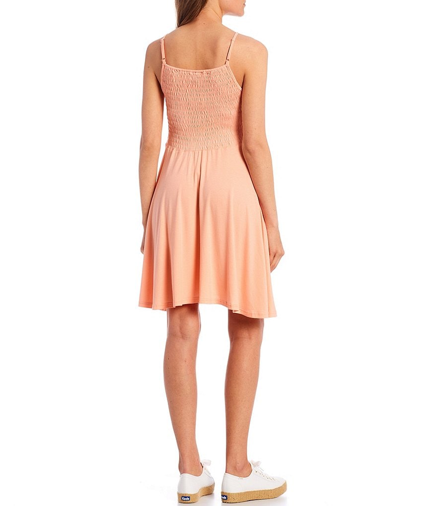 Angie Spaghetti Strap Smocked Bodice Swing Dress