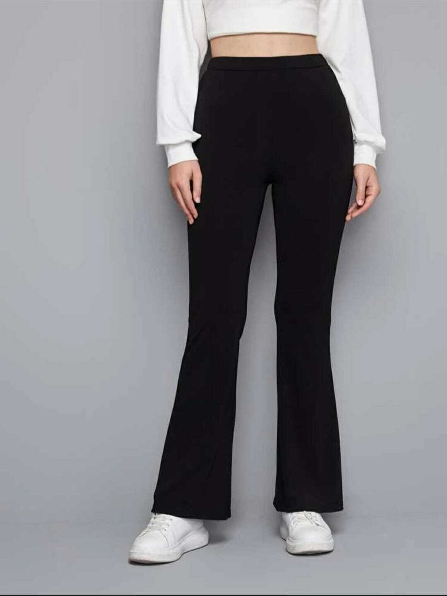 Broadstar Black Regular Fit High Rise Trousers