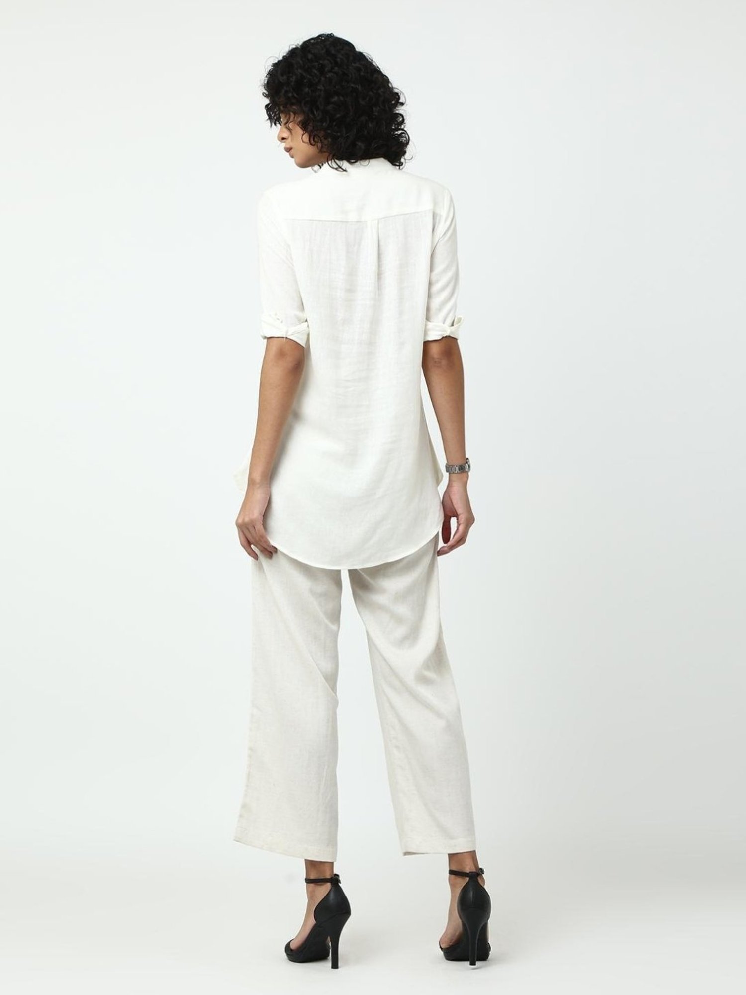 Saltpetre Claasic Linen Cream Shirt and Wide Leg Trouser Co-ord Set
