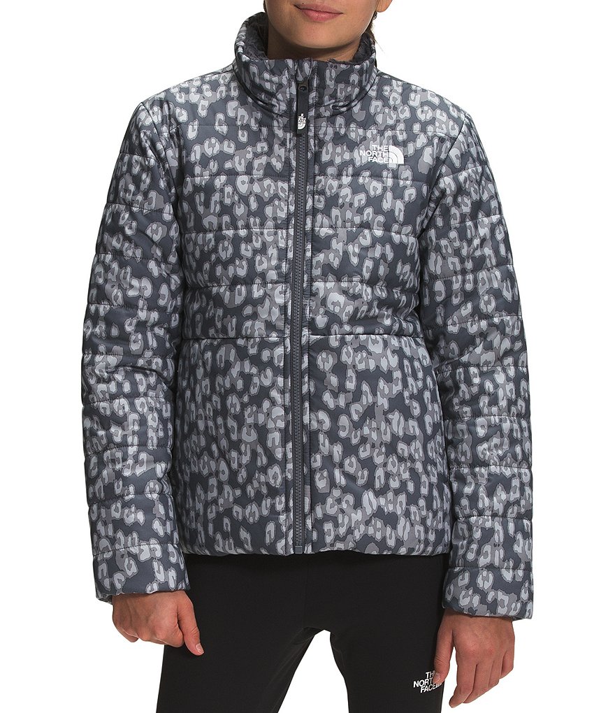 The North Face Little/Big Girls 5-18 Leopard Printed Reversible Mossbud Swirl Jacket