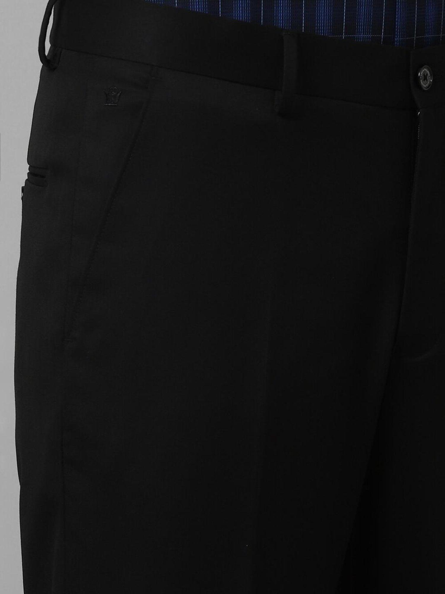 Louis Philippe Black Slim Fit Trousers