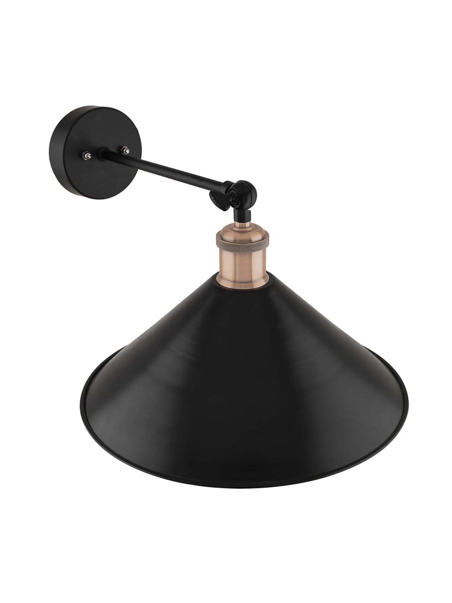 Homesake Black Edison Barn Cone Shade Wall Lamp - Set of 1