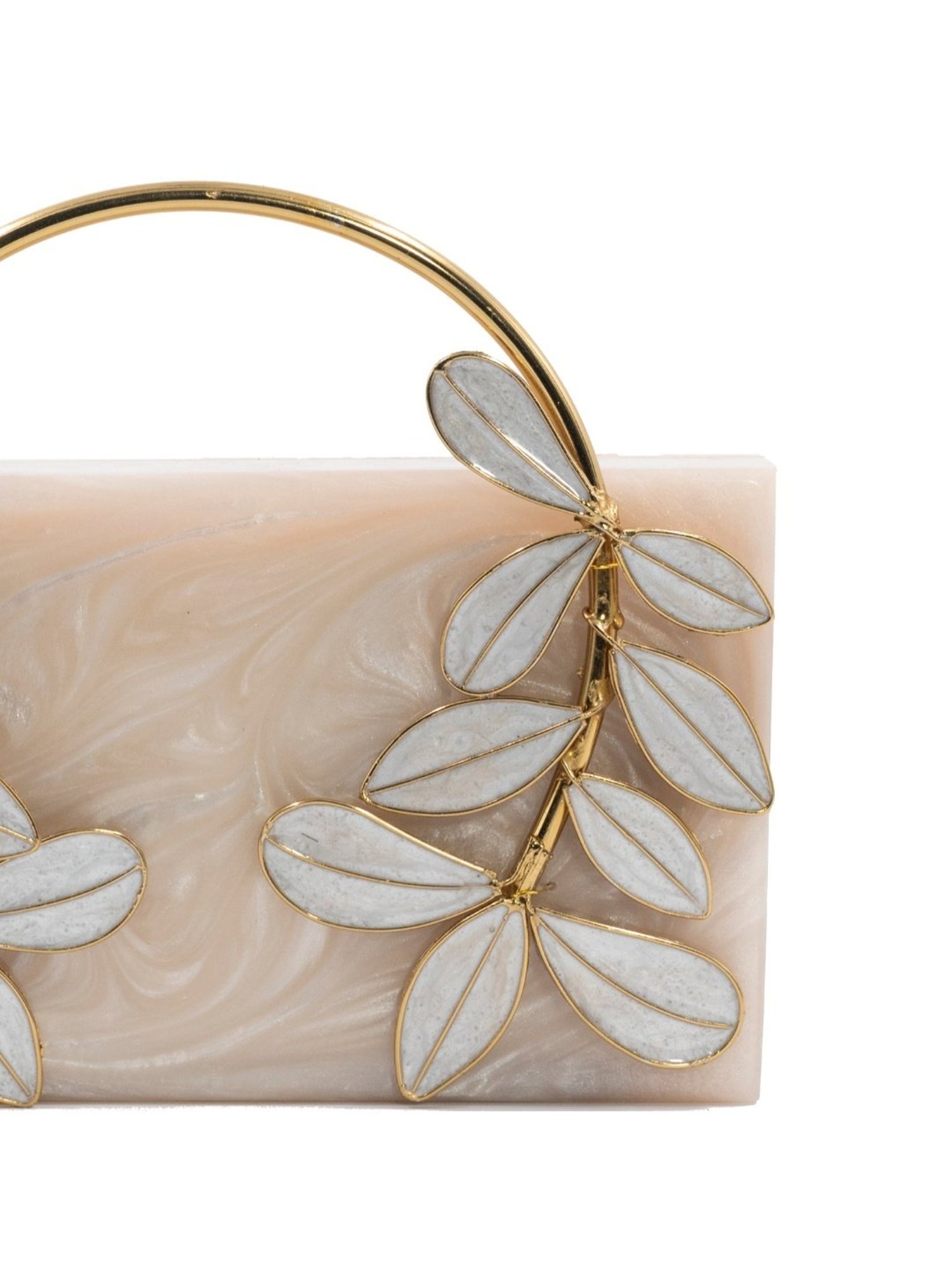 Sugarcrush Beige Luxury Studded Small Clutch