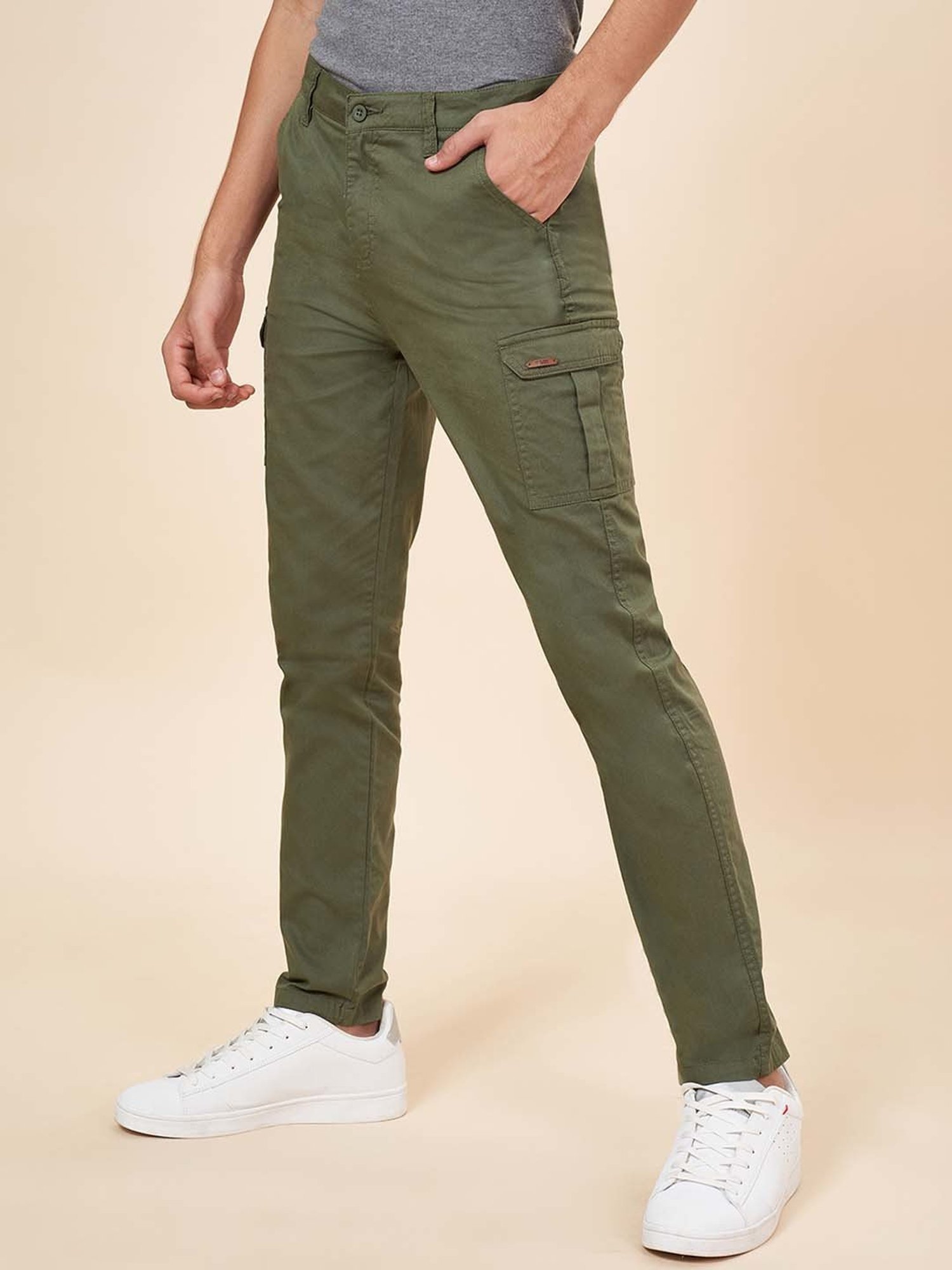 Coolsters by Pantaloons Boys Olive Cotton Regular Fit Trousers