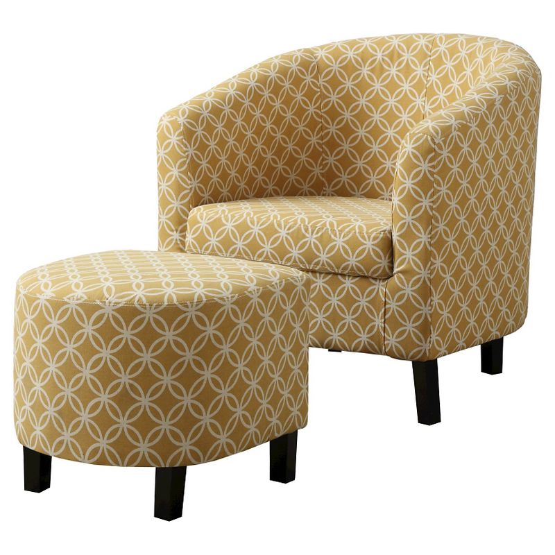 Accent Chair and Ottoman Yellow - EveryRoom