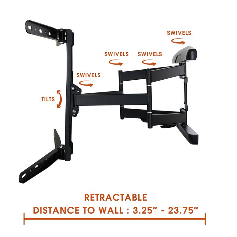 MegaMounts Full Motion Wall Mount for 32-70 Inch Curved Displays