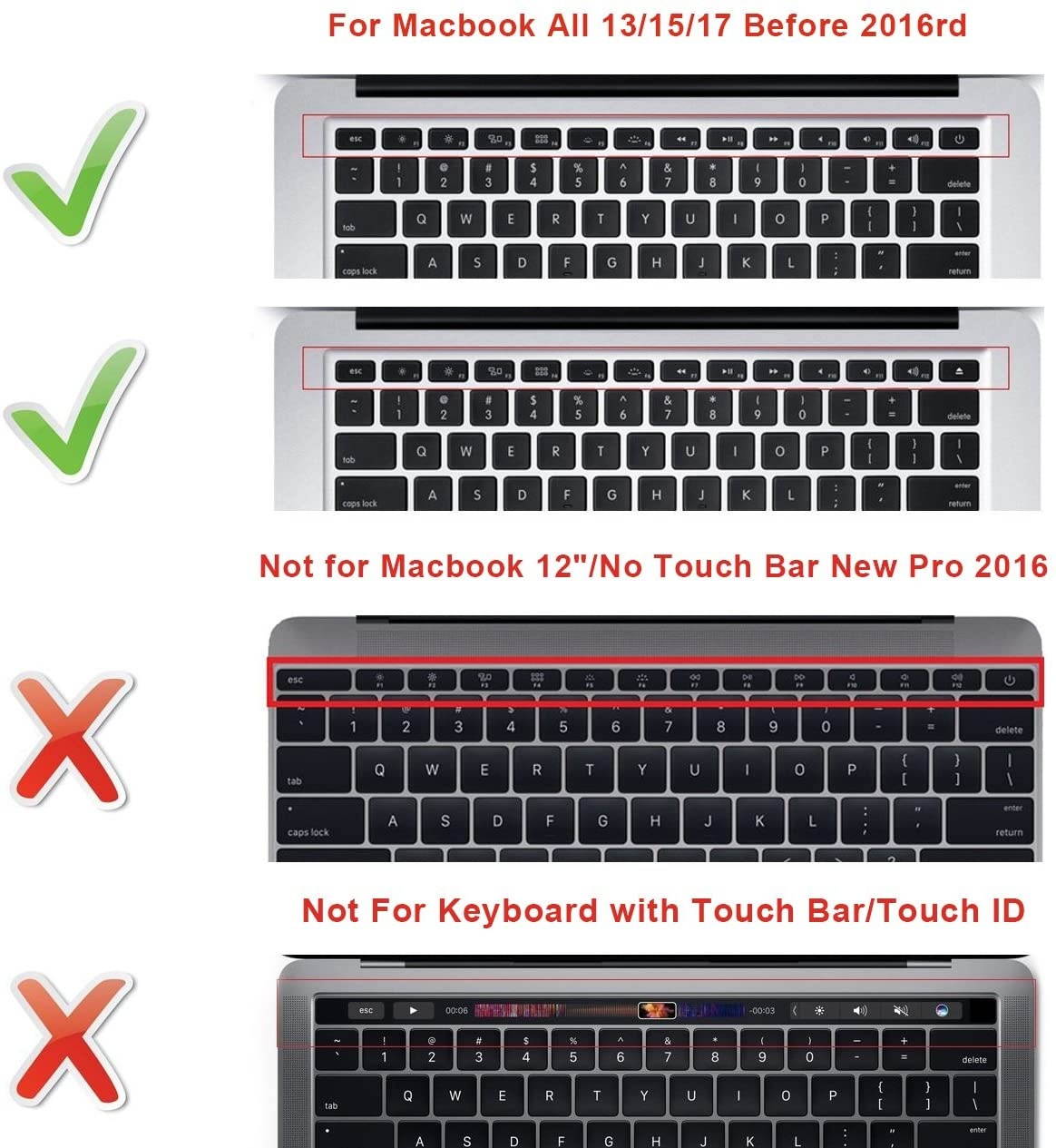 HRH Lightroom Shortcuts Hotkey Silicone Keyboard Cover Skin for MacBook Air 13,MacBook Pro13/15/17 (with or w/Out Retina Display, 2015 or Older Version)&Older iMac,USA and European Layout