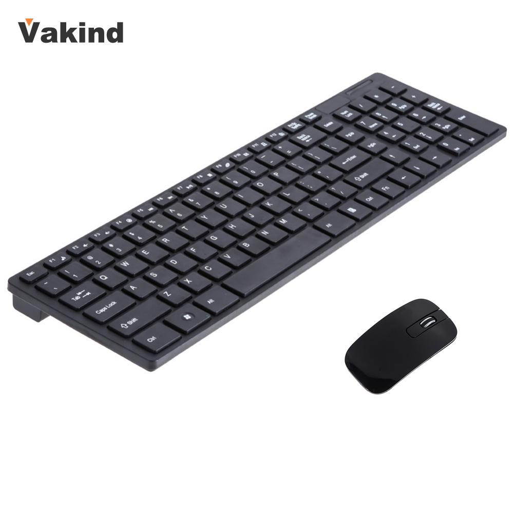 2.4GHz Ultra-thin Optical Wireless Keyboard and Mouse Combo Kit with USB Receiver and Keypad Film for PC Computer