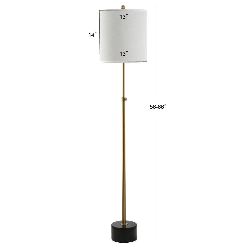 66" Metal Crosby Adjustable Height Floor Lamp (Includes LED Light Bulb) Gold - JONATHAN Y