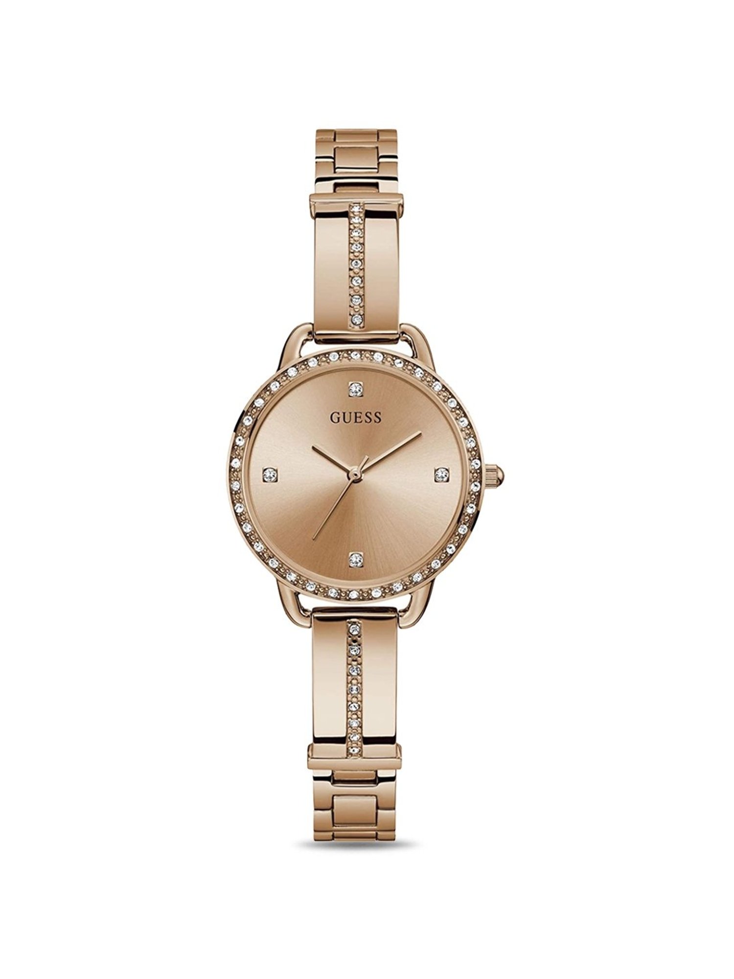 GUESS BELLINI Women Round Rose Gold Tone Dial Analog Watch - GW0022L3