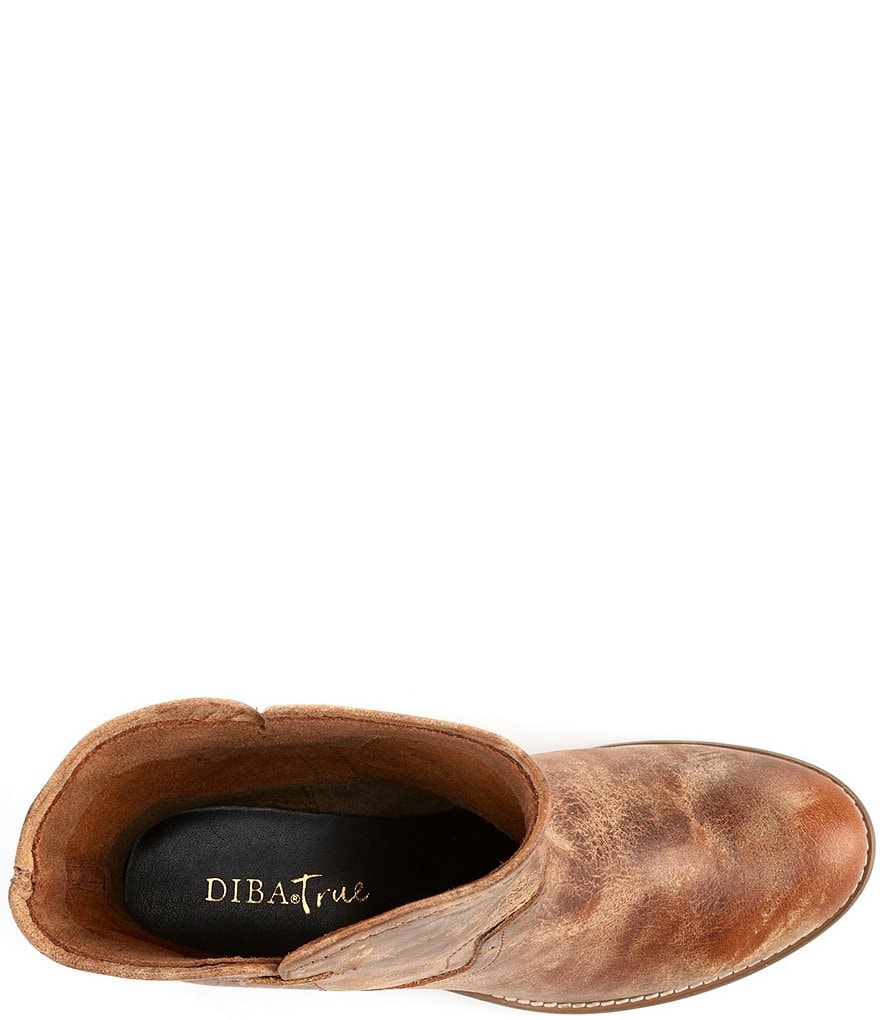 Diba True West Haven Distressed Leather Block Heel Boots