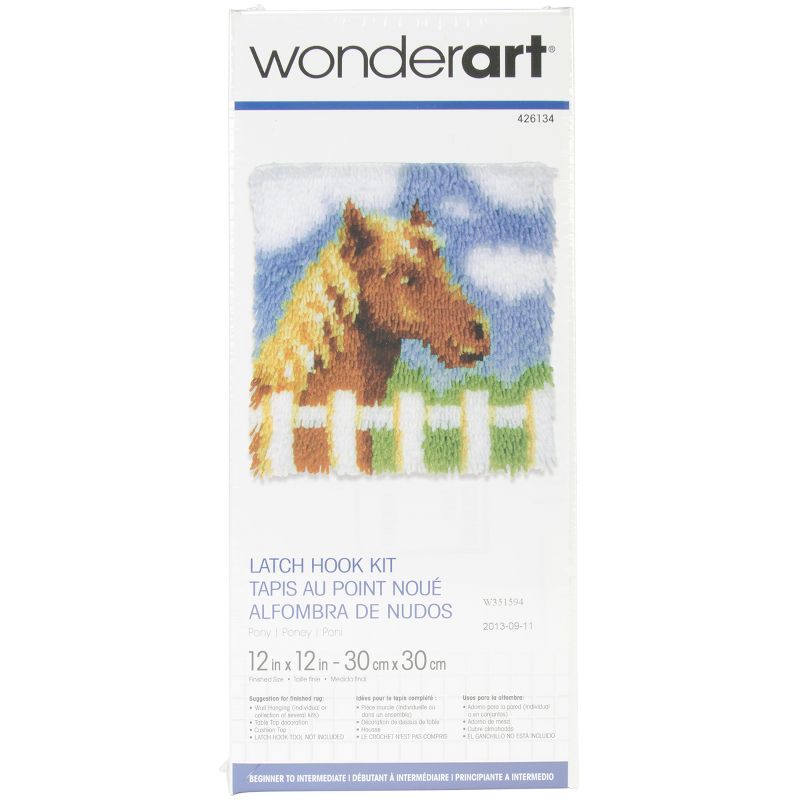 Wonderart Latch Hook Kit 12"X12"-Pony