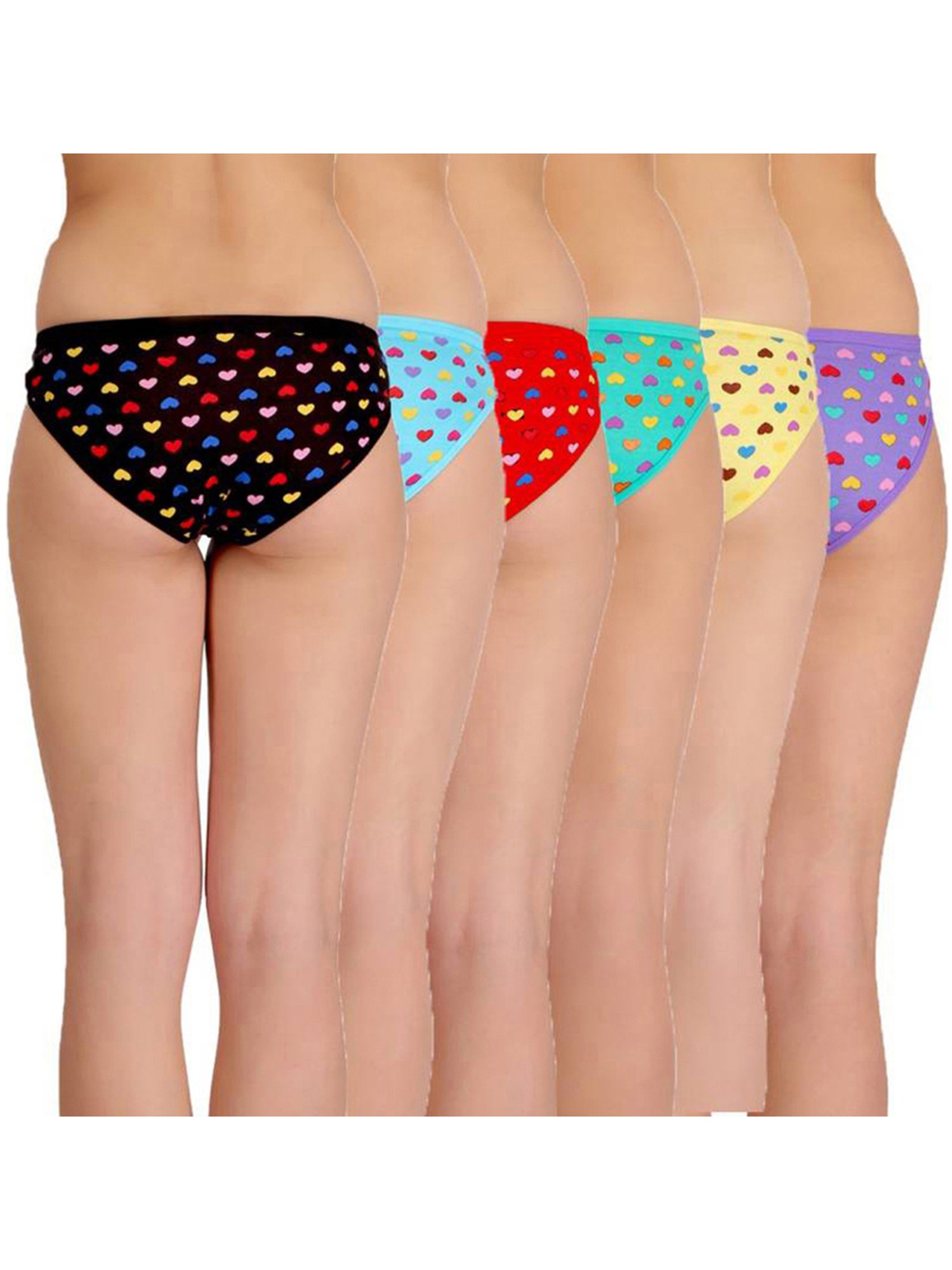 AROUSY Black & Red Cotton Printed Hipster Panties - Pack Of 6
