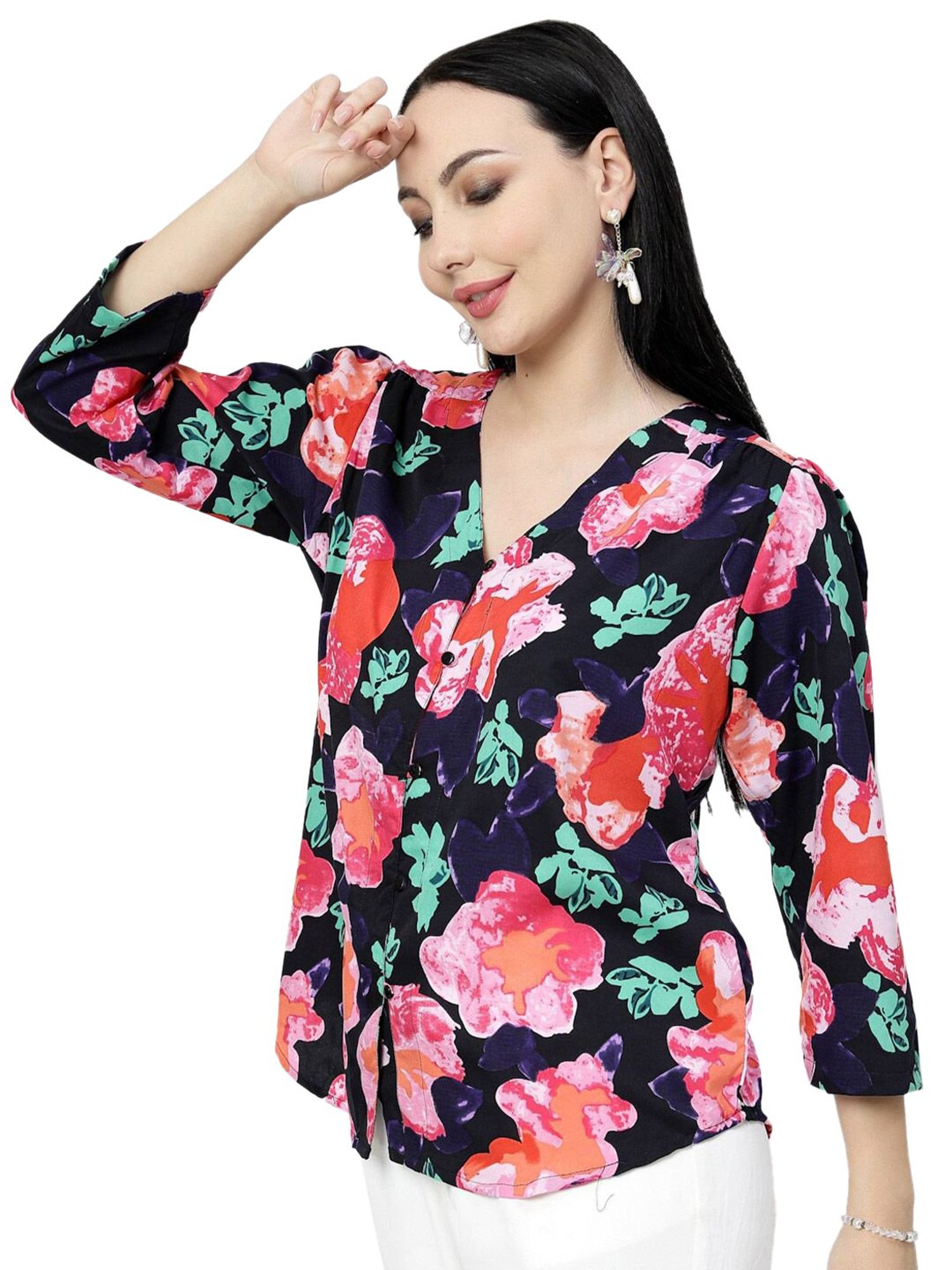 Melon by PlusS Black Printed Top