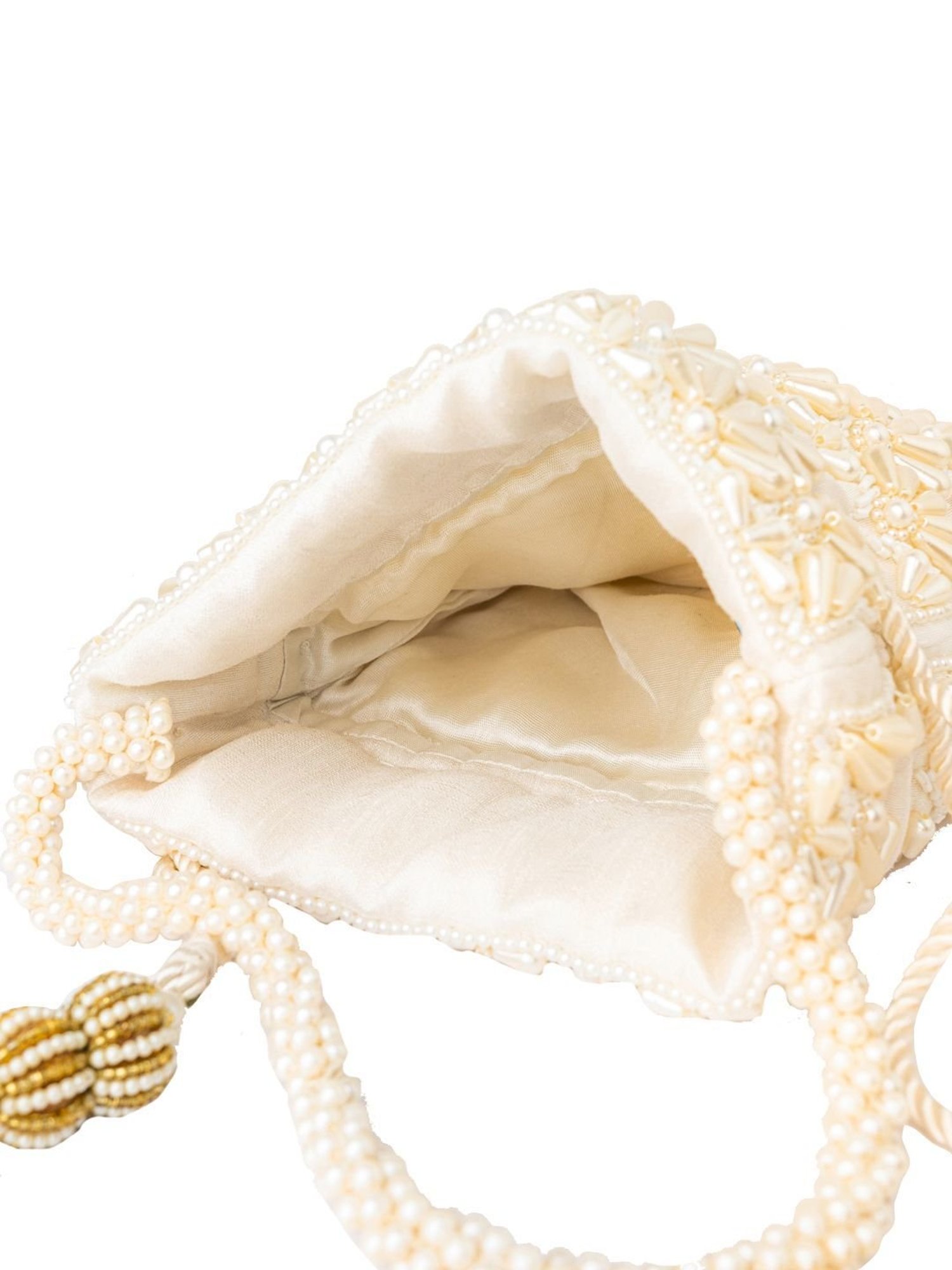 NR by Nidhi Rathi White Embellished Potli