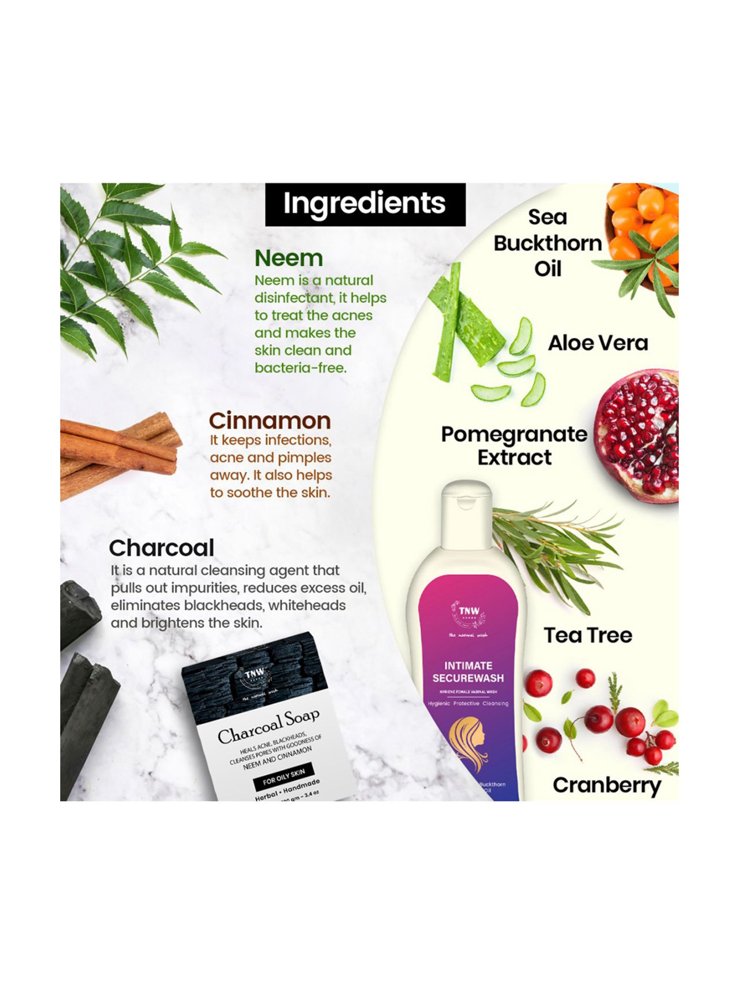 TNW-The Natural Wash Charcoal Soap & Intimate Wash