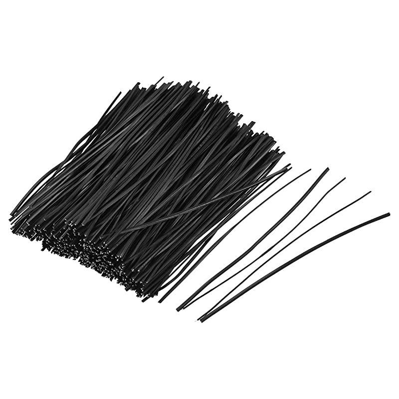 Metallic Twist Ties 100mmx18mm Plastic Black Cable Cord Ties 500pcs