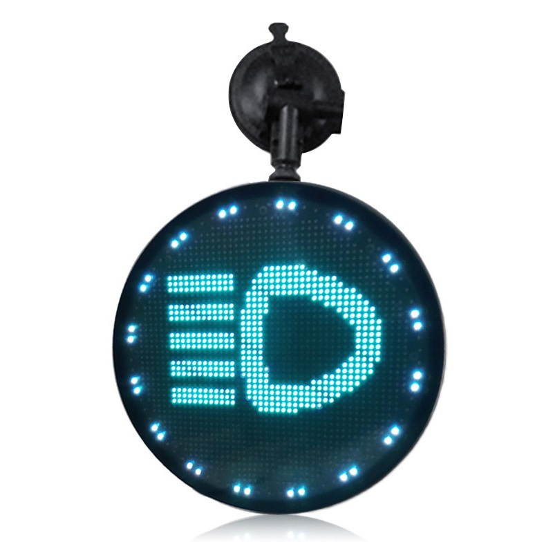 Maiman Full Color Emoji LED Display, 9" Dia P4 (4mm Pitch) 48*48 Pixel LED Screen for Car Rare Window, Office and Booth