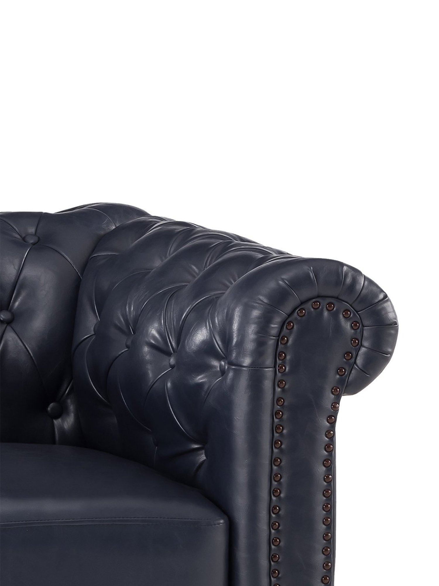Durian Berry Black Premium Leatherette 2 Seater Sofa