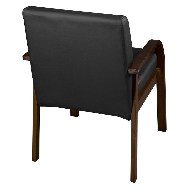 Mia Bentwood Lounge Side Chair Mocha Walnut/Black Vinyl - Regency