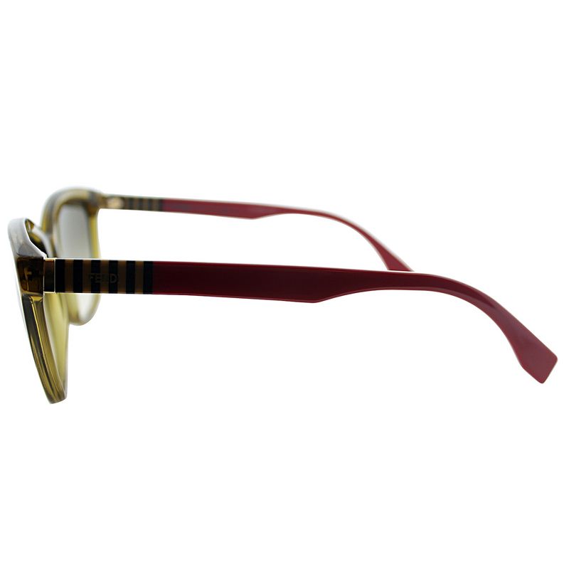 Fendi  MQZ Unisex Rectangle Sunglasses Crystal Brown 55mm