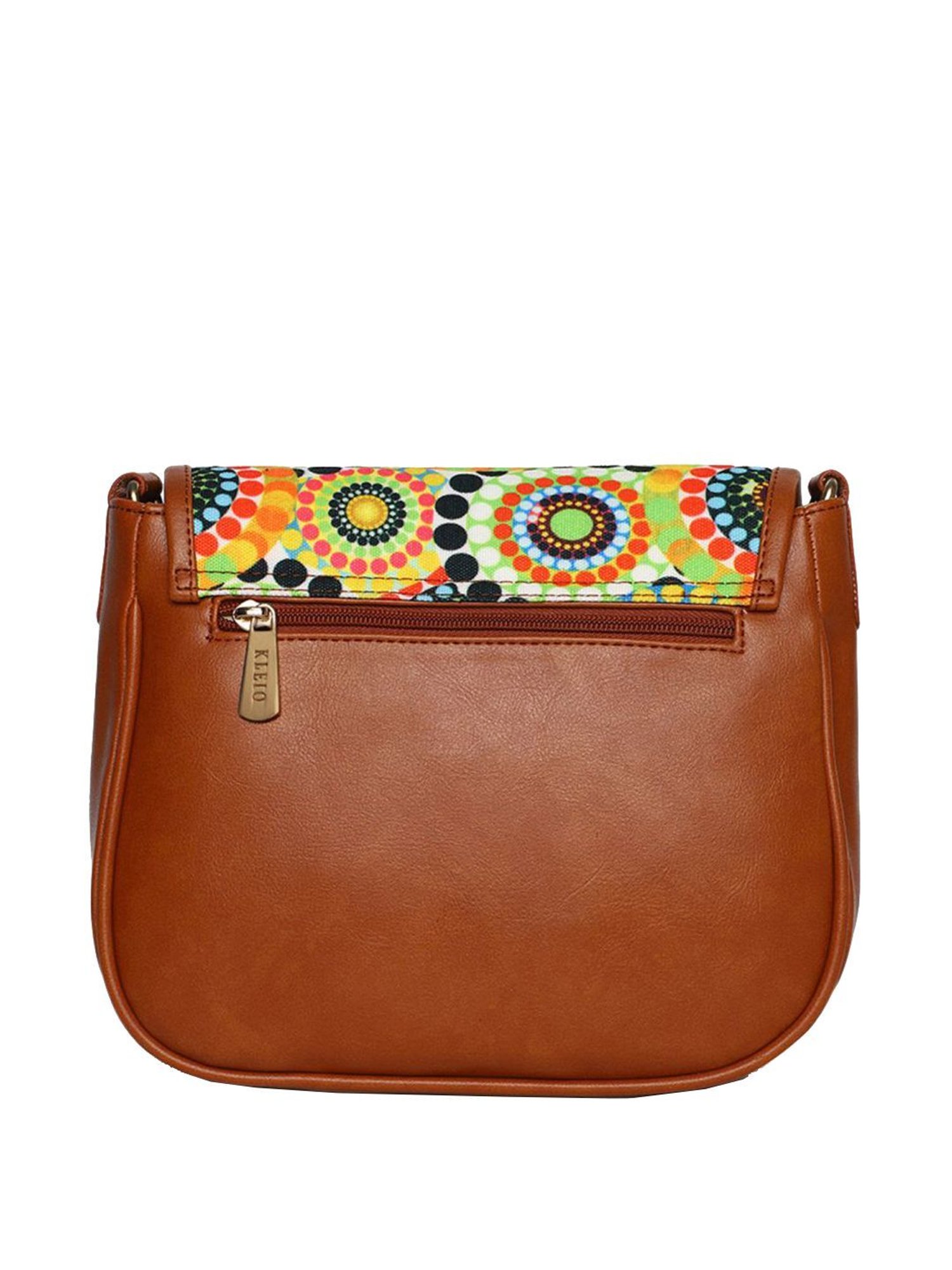 KLEIO Tan Printed Medium Sling Handbag