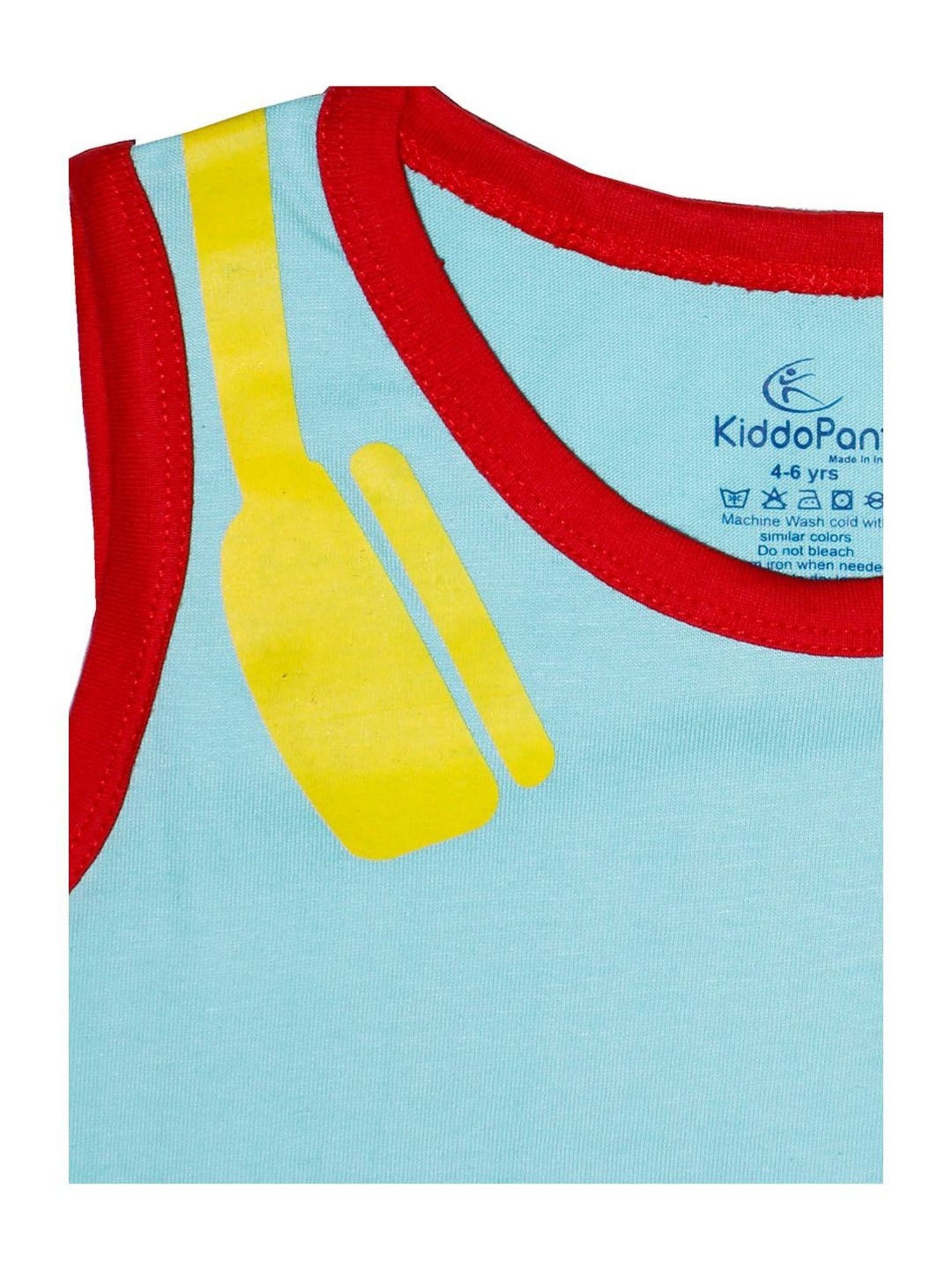 Kiddopanti Kids Light Blue & Red Printed T-Shirt (Pack Of 2)