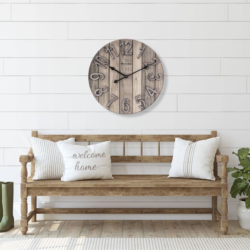 15.5" MDF with Raised Numbers Wall Clock - Westclox