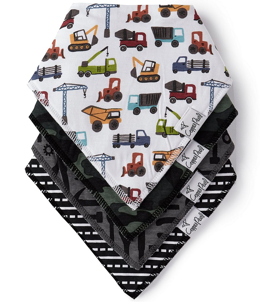 Copper Pearl Baby Boys Diesel Bandana Bibs 4-Pack