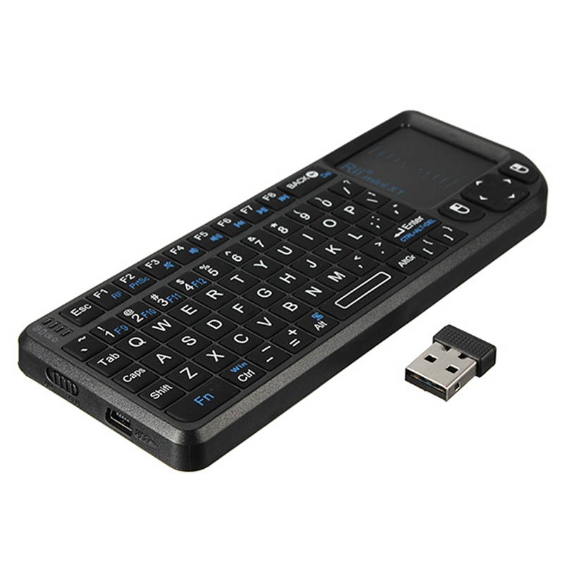 Rii Mini X1 Handheld 2.4G Wireless Keyboard Touchpad Air Mouse Gaming Keyboards for Laptop PC Notebook Smart TV Android TV BOX