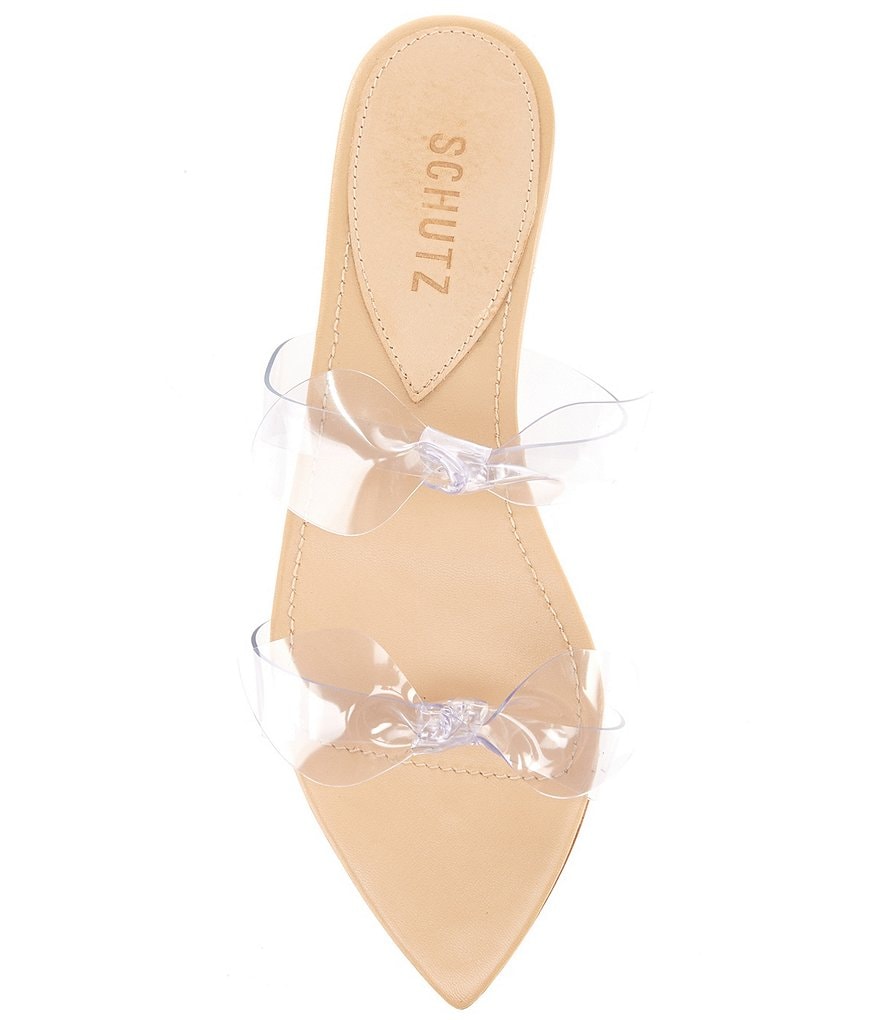 Schutz Jollie Clear Bow Knot Slides