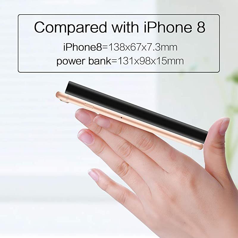 Portable Charger Power Bank, Battery Pack Cell Phone Charger 2 USB Compatible with iPhone 11/ Xs/XR/X/8/7 iPad