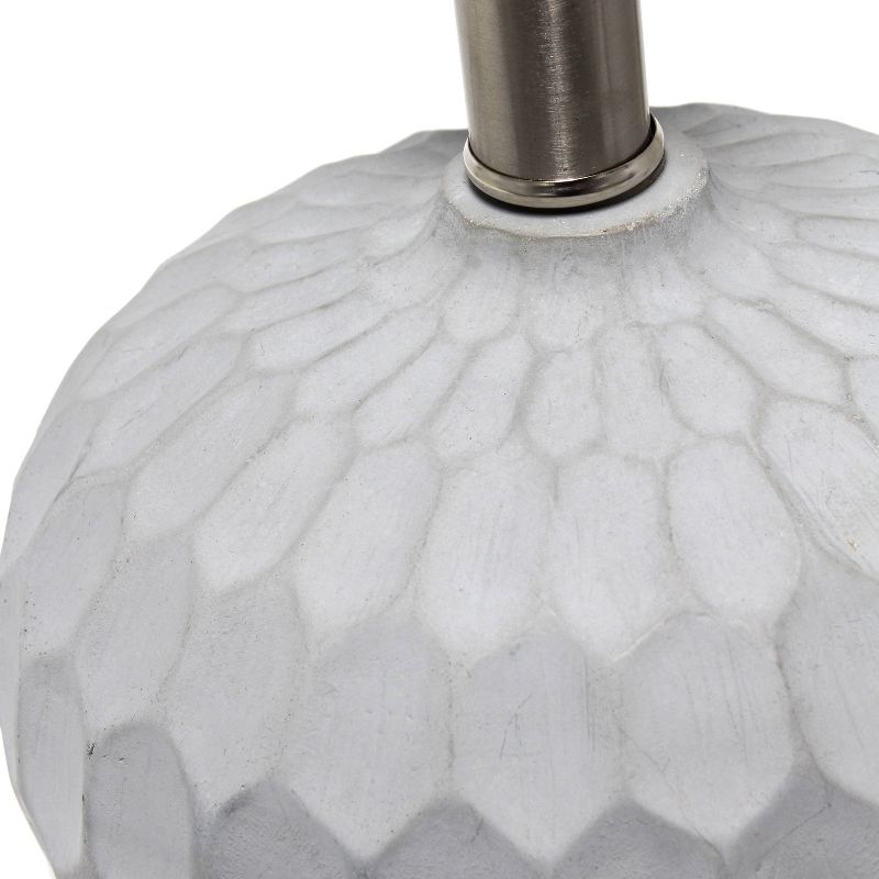 Concrete Thumbprint Table Lamp with Fabric Shade White - Lalia Home