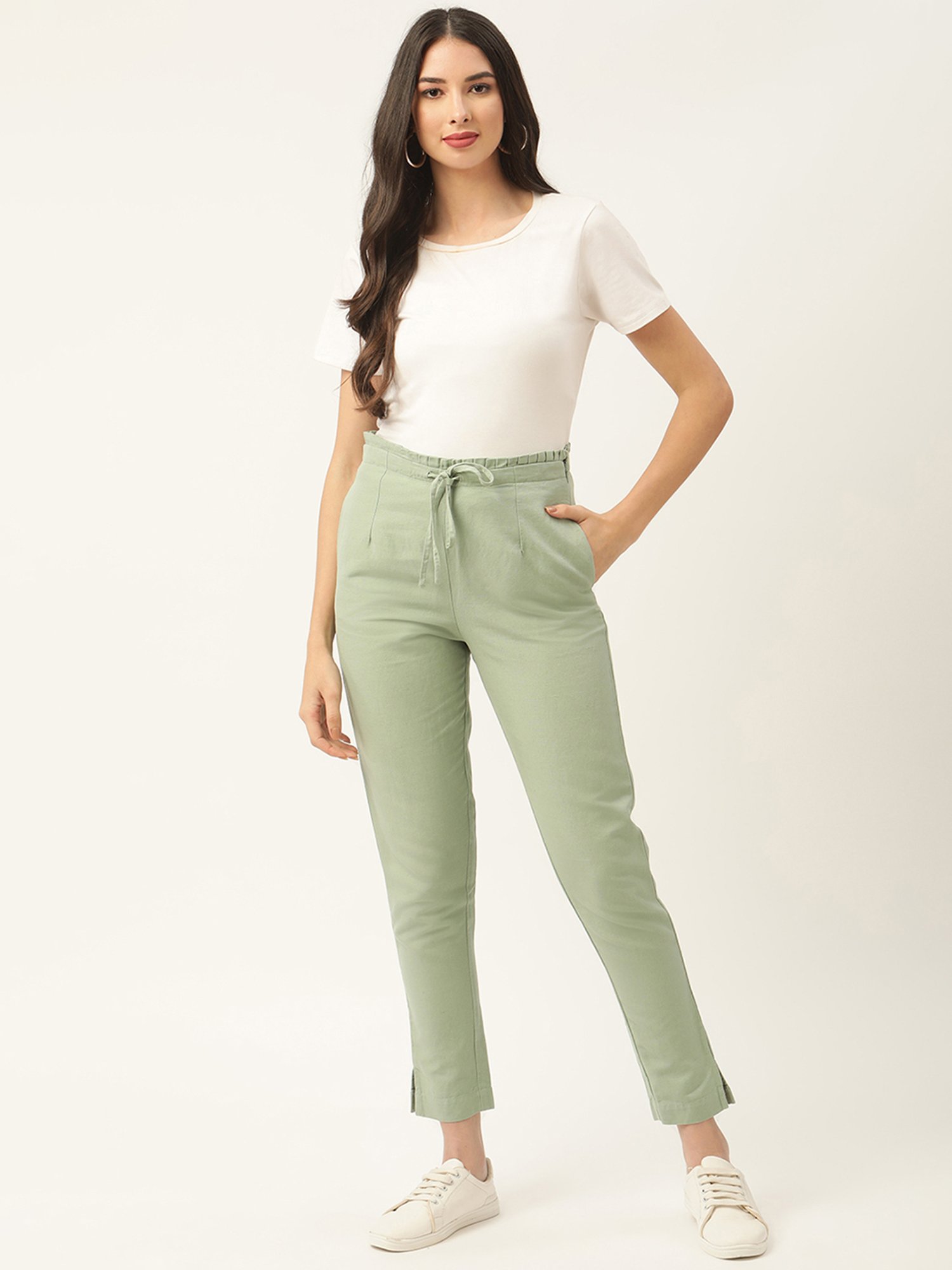 Rooted Green Drawstring Trousers