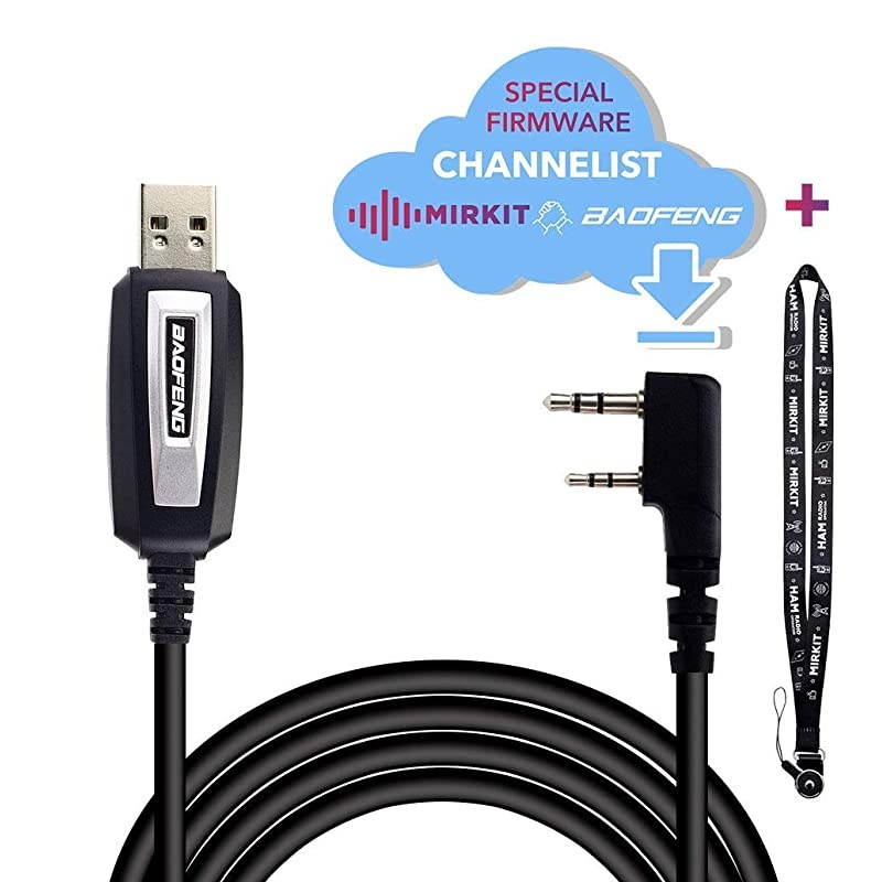 Baofeng Programming Cable for UV5R and UV82 for Two Way Ham Portable Radios UV5R5RA5R Plus5ReBF F8HP BF888S UV82HP 5RX3 and Lanyard