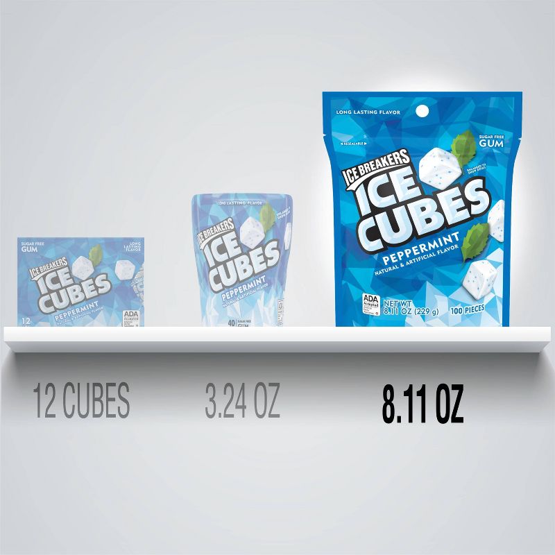 Ice Breakers Ice Cubes Peppermint Sugar-Free Gum - 100ct